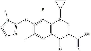 7-(1-Methyl-1H-imidazol-2-yl)thio-1-cyclopropyl-6,8-difluoro-1,4-dihydro-4-oxoquinoline-3-carboxylic acid Struktur