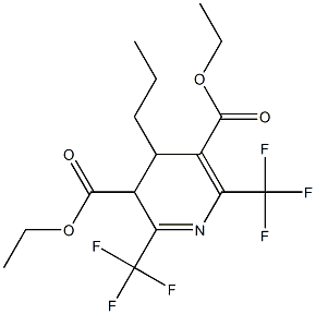 3,4-Dihydro-2,6-bis(trifluoromethyl)-4-propylpyridine-3,5-dicarboxylic acid diethyl ester Struktur