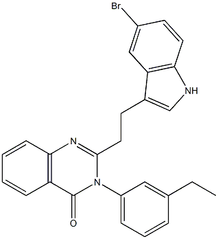 2-[2-(5-Bromo-1H-indol-3-yl)ethyl]-3-(3-ethylphenyl)quinazolin-4(3H)-one Struktur