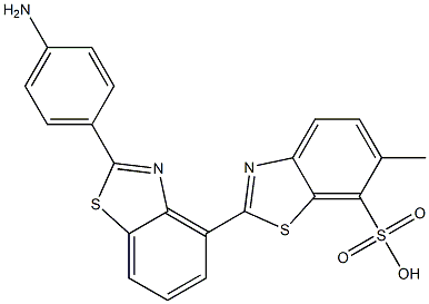 2-[2-(4-Aminophenyl)benzothiazol-4-yl]-6-methyl-7-benzothiazolesulfonic acid Struktur