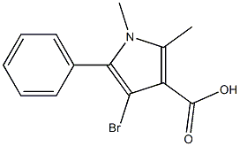 4-Bromo-1,2-dimethyl-5-phenyl-1H-pyrrole-3-carboxylic acid Struktur