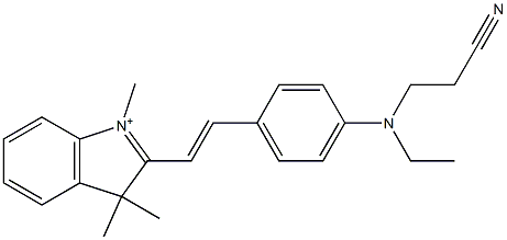 2-[2-[4-[(2-Cyanoethyl)ethylamino]phenyl]ethenyl]-1,3,3-trimethyl-3H-indolium Struktur