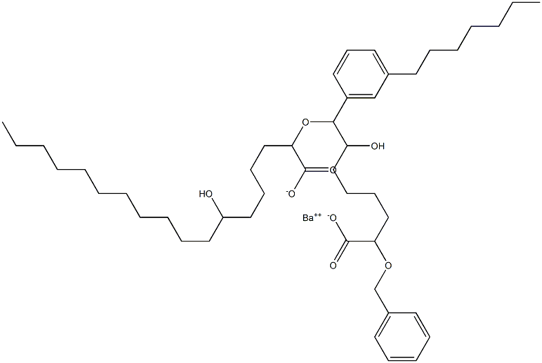 Bis(2-benzyloxy-7-hydroxystearic acid)barium salt Struktur