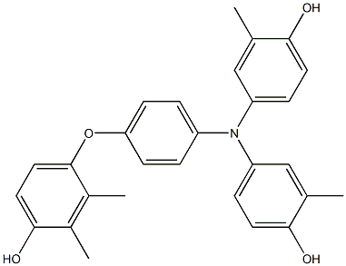 N,N-Bis(4-hydroxy-3-methylphenyl)-4-(4-hydroxy-2,3-dimethylphenoxy)benzenamine Struktur