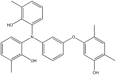 N,N-Bis(2-hydroxy-3-methylphenyl)-3-(5-hydroxy-2,4-dimethylphenoxy)benzenamine Struktur