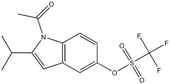 Trifluoromethanesulfonic acid 1-acetyl-2-isopropyl-1H-indol-5-yl ester Struktur