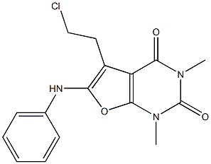 5-(2-Chloroethyl)-1,3-dimethyl-6-anilinofuro[2,3-d]pyrimidine-2,4(1H,3H)-dione Struktur