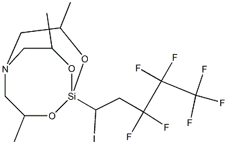 1-(1-Iodo-3,3,4,4,5,5,5-heptafluoropentyl)-3,7,10-trimethyl-2,8,9-trioxa-5-aza-1-silabicyclo[3.3.3]undecane Struktur