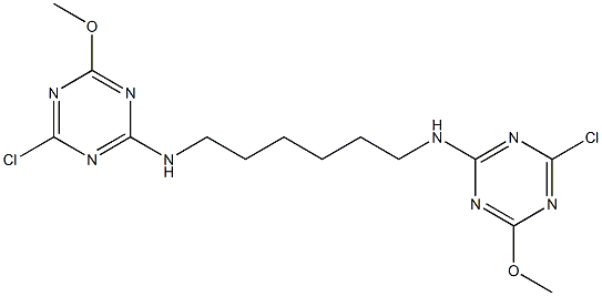 N,N'-Bis(4-chloro-6-methoxy-1,3,5-triazin-2-yl)-1,6-hexanediamine Struktur