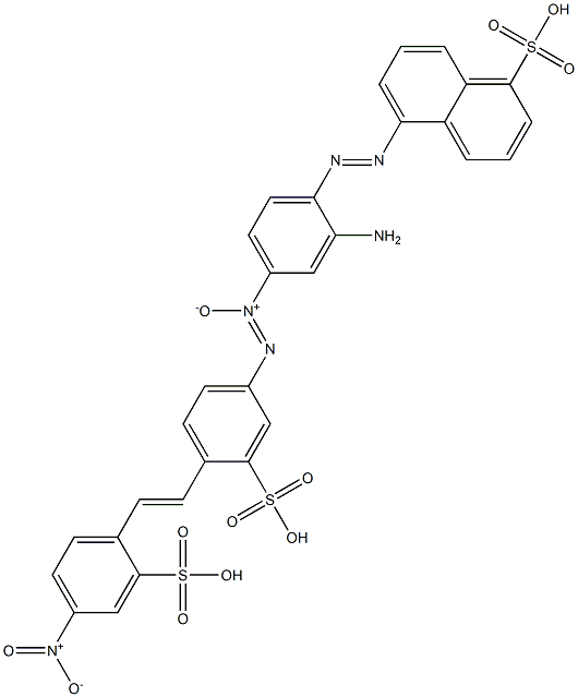 5-[[2-Amino-4-[[4-[2-(4-nitro-2-sulfophenyl)ethenyl]-3-sulfophenyl]-NNO-azoxy]phenyl]azo]-1-naphthalenesulfonic acid Struktur