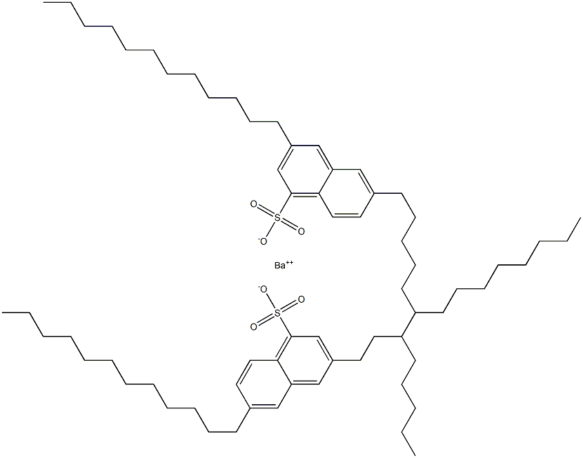 Bis(3,6-didodecyl-1-naphthalenesulfonic acid)barium salt Struktur