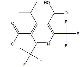 6-(Trifluoromethyl)-2-(1,1-difluoroethyl)-4-isopropylpyridine-3,5-di(carboxylic acid methyl) ester Struktur