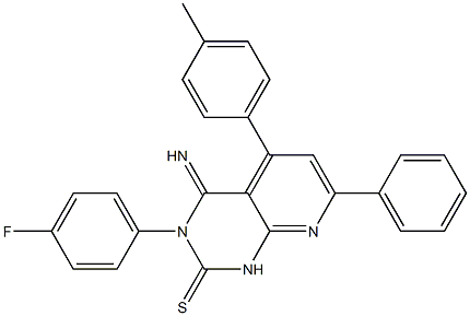 3,4-Dihydro-3-(4-fluorophenyl)-4-imino-5-(4-methylphenyl)-7-phenylpyrido[2,3-d]pyrimidine-2(1H)-thione Struktur