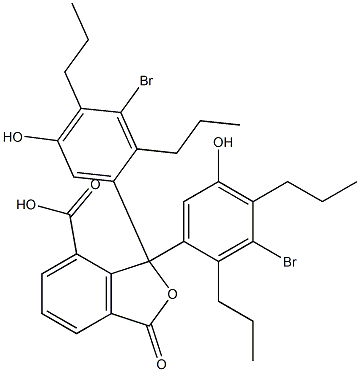 1,1-Bis(3-bromo-5-hydroxy-2,4-dipropylphenyl)-1,3-dihydro-3-oxoisobenzofuran-7-carboxylic acid Struktur