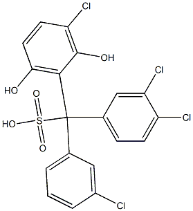 (3-Chlorophenyl)(3,4-dichlorophenyl)(3-chloro-2,6-dihydroxyphenyl)methanesulfonic acid Struktur