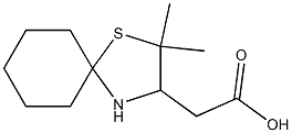 2,2-Dimethyl-1-thia-4-azaspiro[4.5]decane-3-acetic acid Struktur