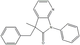 1,3-Dihydro-3-benzyl-3-methyl-1-phenyl-2H-pyrrolo[2,3-b]pyridin-2-one Struktur