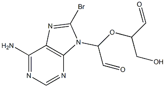 2-(Hydroxymethyl)-2'-(6-amino-8-bromo-9H-purin-9-yl)(2,2'-oxybisacetaldehyde) Struktur