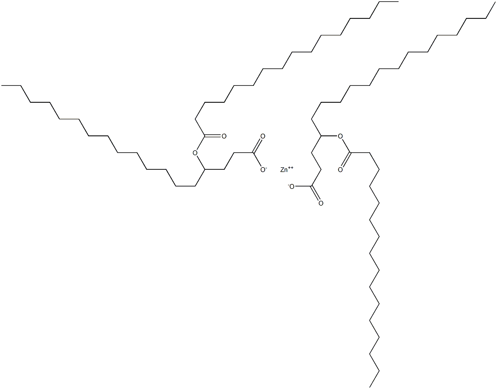 Bis(4-palmitoyloxyoctadecanoic acid)zinc salt Struktur