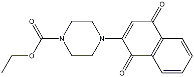 2-[4-(Ethoxycarbonyl)piperazin-1-yl]-1,4-naphthoquinone Struktur