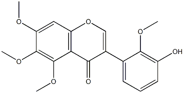 3'-Hydroxy-2',5,6,7-tetramethoxyisoflavone Struktur