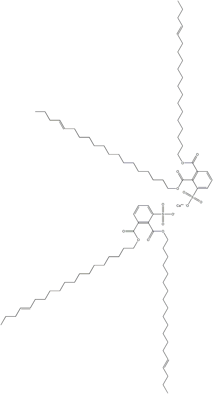 Bis[2,3-di(15-nonadecenyloxycarbonyl)benzenesulfonic acid]calcium salt Struktur