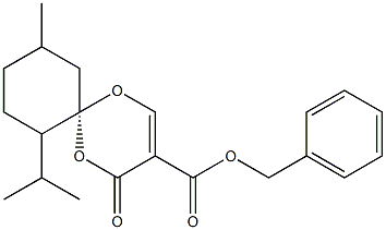 (6S)-7-Isopropyl-10-methyl-3-benzyloxycarbonyl-1,5-dioxaspiro[5.5]undec-2-en-4-one Struktur