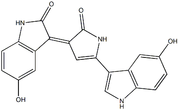 3-[2-(5-Hydroxy-1H-indol-3-yl)-5-oxo-2-pyrrolin-4-ylidene]-5-hydroxy-1H-indol-2(3H)-one Struktur