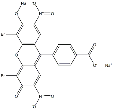 4-(4,5-Dibromo-2,7-dinitro-3-oxo-6-sodiooxy-3H-xanthen-9-yl)benzoic acid sodium salt Struktur