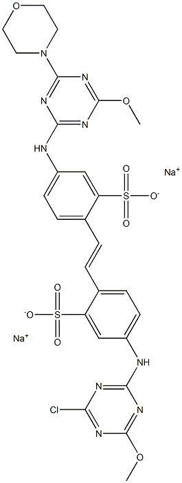 4-(4-Chloro-6-methoxy-1,3,5-triazin-2-ylamino)-4'-(4-methoxy-6-morpholino-1,3,5-triazin-2-ylamino)-2,2'-stilbenedisulfonic acid disodium salt Struktur