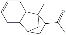 2-Acetyl-1-methyl-1,2,3,4,4a,5,8,8a-octahydro-1,4-methanonaphthalene Struktur