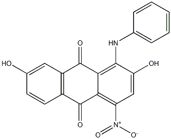 1-Anilino-2,7-dihydroxy-4-nitroanthraquinone Struktur