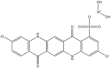 3,10-Dichloro-5,7,12,14-tetrahydro-7,14-dioxoquino[2,3-b]acridine-1-sulfonic acid dihydroxyaluminum salt Struktur