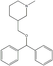 3-(Diphenylmethoxymethyl)-1-methylpiperidine Struktur