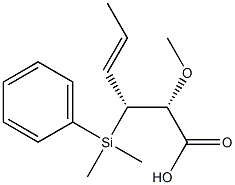 (2R,3R,4E)-2-Methoxy-3-[dimethyl(phenyl)silyl]-4-hexenoic acid Struktur