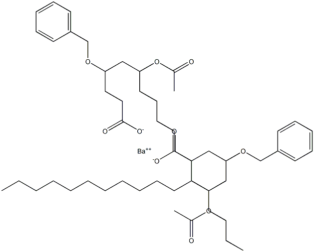 Bis(4-benzyloxy-6-acetyloxystearic acid)barium salt Struktur