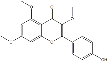 2-(4-Hydroxyphenyl)-3,5,7-trimethoxy-4H-1-benzopyran-4-one Struktur