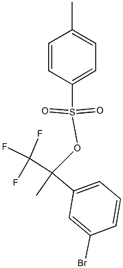 4-Methylbenzenesulfonic acid 1-(trifluoromethyl)-1-(3-bromophenyl)ethyl ester Struktur