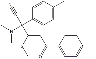 3-Methylthio-2,5-bis(4-methylphenyl)-2-dimethylamino-5-oxovaleronitrile Struktur