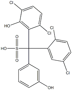 (2,5-Dichlorophenyl)(2,5-dichloro-6-hydroxyphenyl)(3-hydroxyphenyl)methanesulfonic acid Struktur