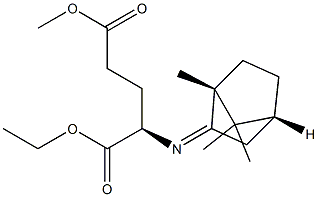 (2R)-2-[[(1R,4R)-Bornan-2-ylidene]amino]glutaric acid 1-ethyl 5-methyl ester Struktur