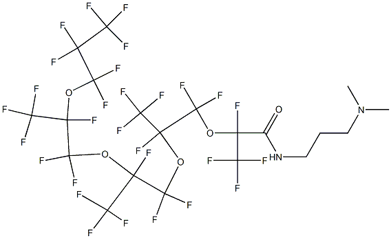 N-[3-(Dimethylamino)propyl]-2,5,8,11-tetrakis(trifluoromethyl)-2,4,4,5,7,7,8,10,10,11,13,13,14,14,15,15,15-heptadecafluoro-3,6,9,12-tetraoxapentadecanamide Struktur