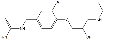 3-[3-Bromo-4-[2-hydroxy-3-[isopropylamino]propoxy]benzyl]urea Struktur