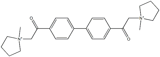 1,1'-[[1,1'-Biphenyl-4,4'-diyl]bis(2-oxo-2,1-ethanediyl)]bis(1-methylpyrrolidinium) Struktur