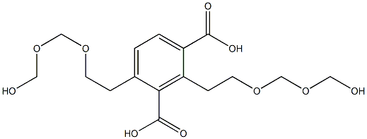 2,4-Bis(6-hydroxy-3,5-dioxahexan-1-yl)isophthalic acid Struktur