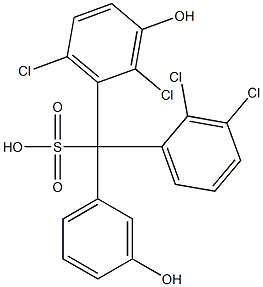 (2,3-Dichlorophenyl)(2,6-dichloro-3-hydroxyphenyl)(3-hydroxyphenyl)methanesulfonic acid Struktur