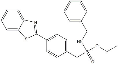 Benzylamino[4-(benzothiazol-2-yl)phenylmethyl]phosphinic acid O-ethyl ester Struktur