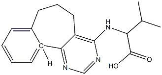 (R)-2-[[(6,7-Dihydro-5H-benzo[6,7]cyclohepta[1,2-d]pyrimidin)-4-yl]amino]-3-methylbutyric acid Struktur