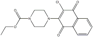 3-Chloro-2-[4-(ethoxycarbonyl)piperazino]-1,4-naphthoquinone Struktur