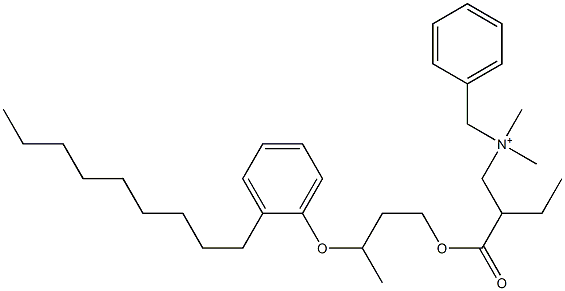 N,N-Dimethyl-N-benzyl-N-[2-[[3-(2-nonylphenyloxy)butyl]oxycarbonyl]butyl]aminium Struktur